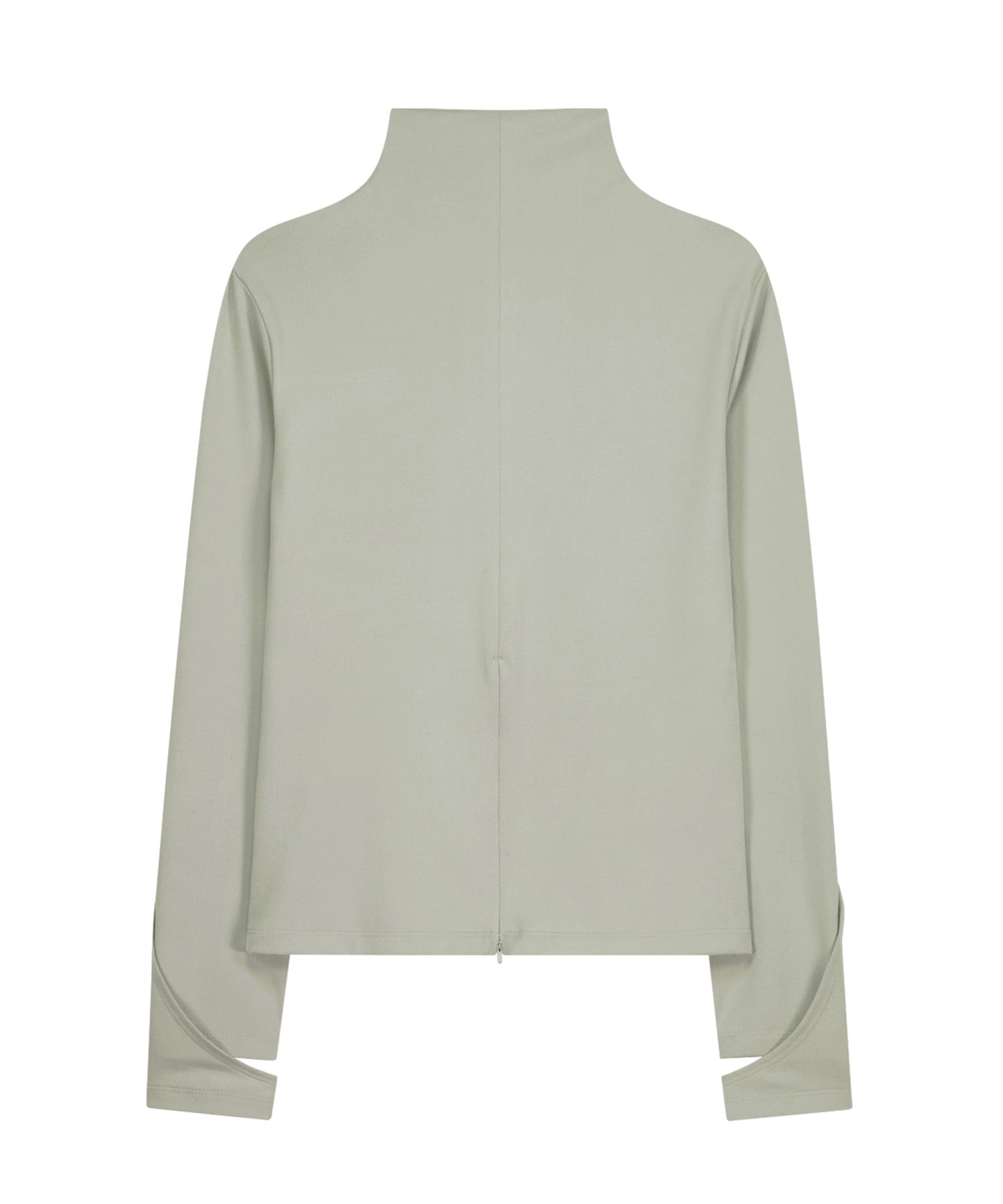 MOCK NECK TEE - MINT GREY