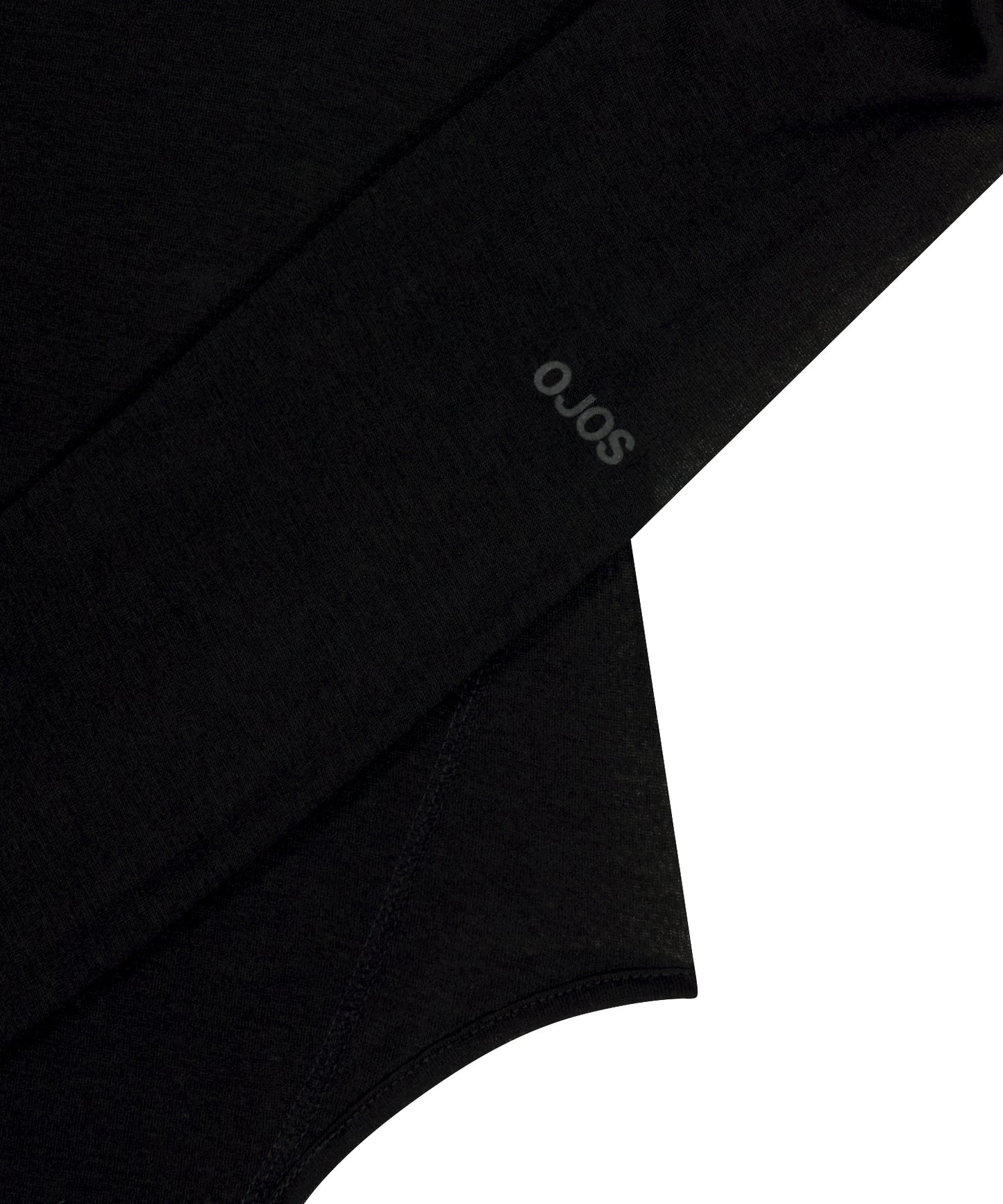 CURVED CUT LAYERED TEE - BLACK