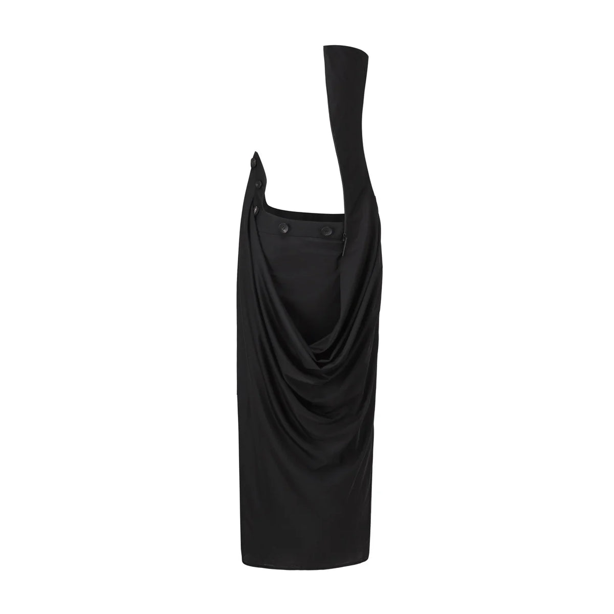 DETACHABLE SIDE-SPLIT DRAPED STRAPLESS MAXI DRESS