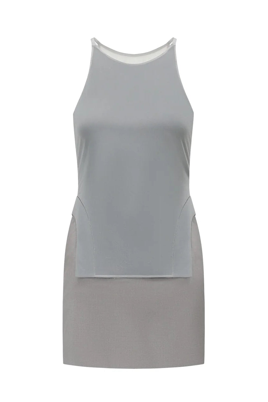 DETACHABLE DOUBLE LAYER SOFT TULLE CAMISOLE MINI DRESS SET