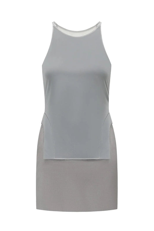 DETACHABLE DOUBLE LAYER SOFT TULLE CAMISOLE MINI DRESS SET