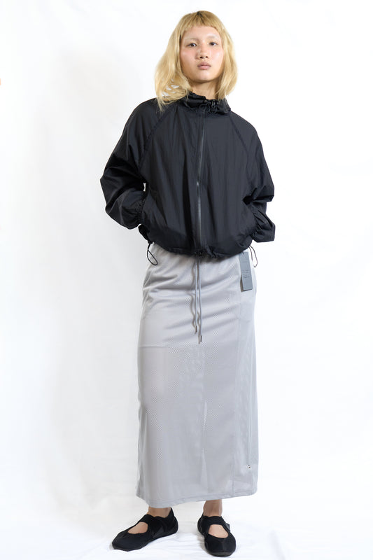 SPORTY MESH DRAWSTRING SKIRT GREY