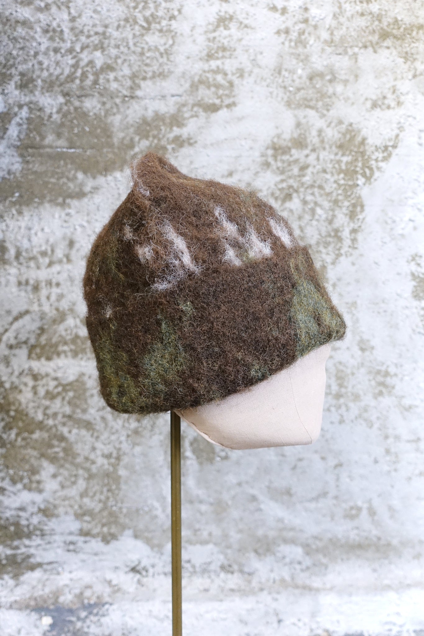 EARTH TONE FUZZY KNIT BEANIE