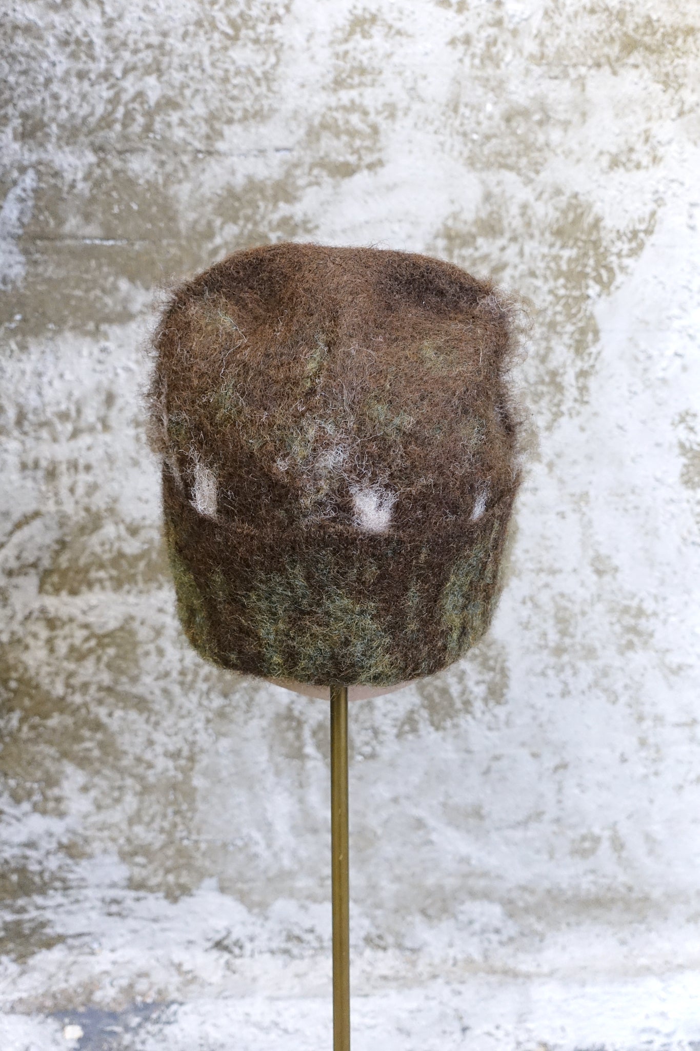 EARTH TONE FUZZY KNIT BEANIE