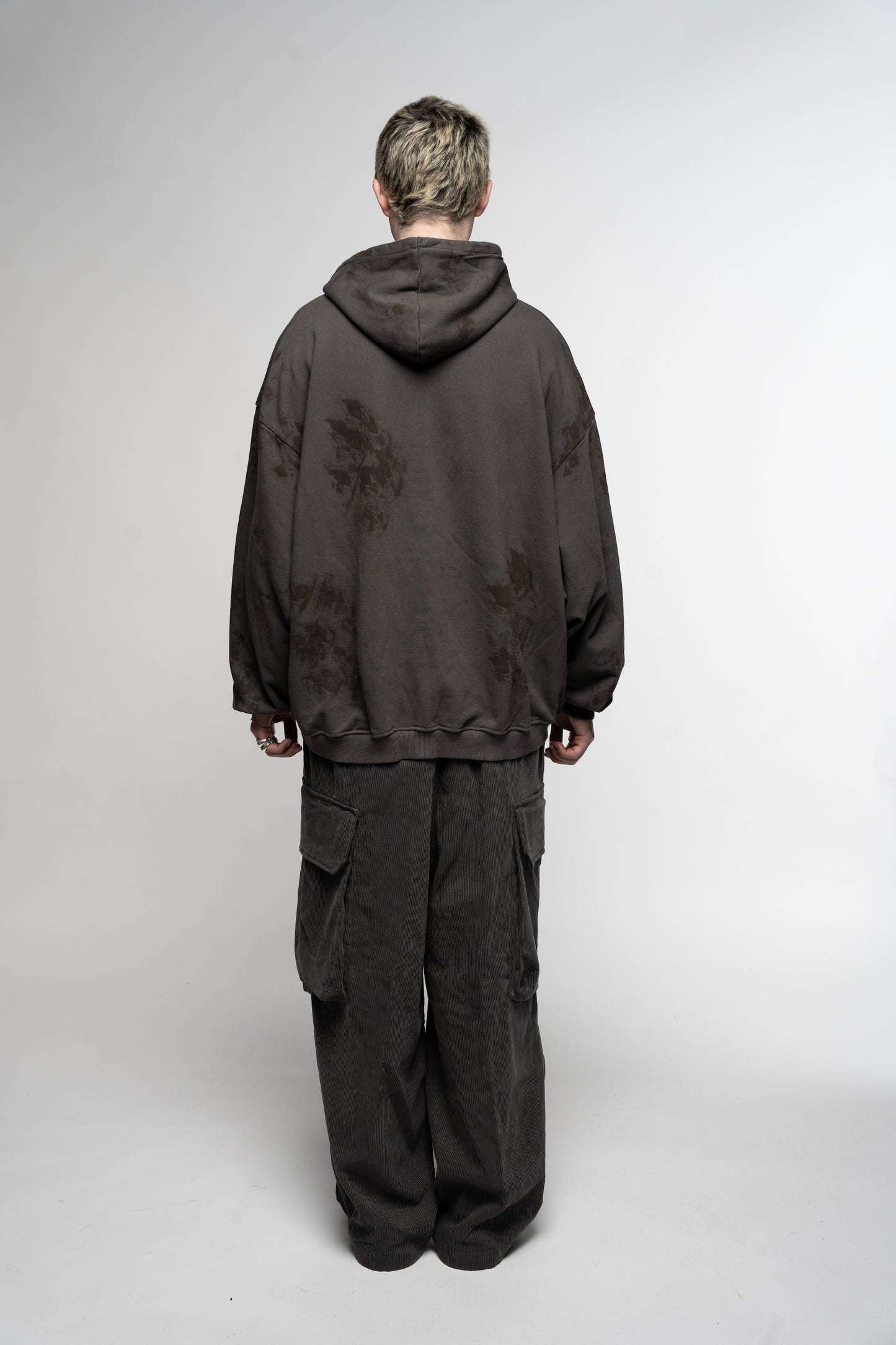 OVERSIZED ZIP UP HOODIE GREY