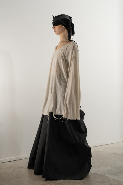 DESTROYED LONG SLEEVE TOP WHITE