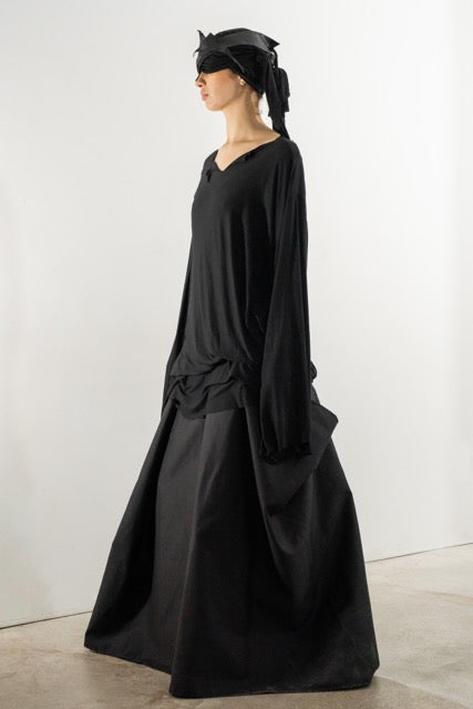 DESTROYED LONG SLEEVE TOP BLACK