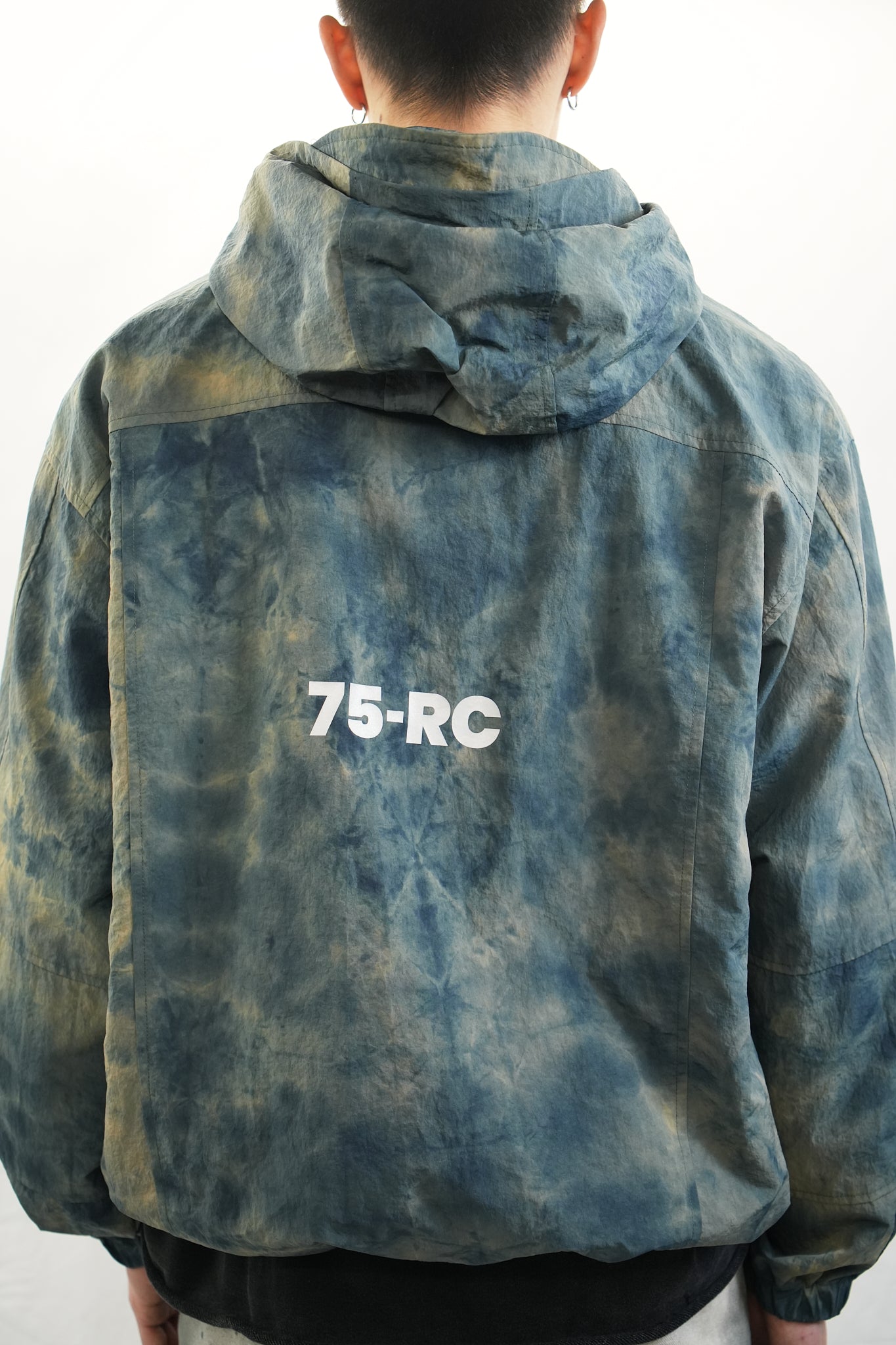 BLUE MOSS HAND-DYED HOODED JACKET