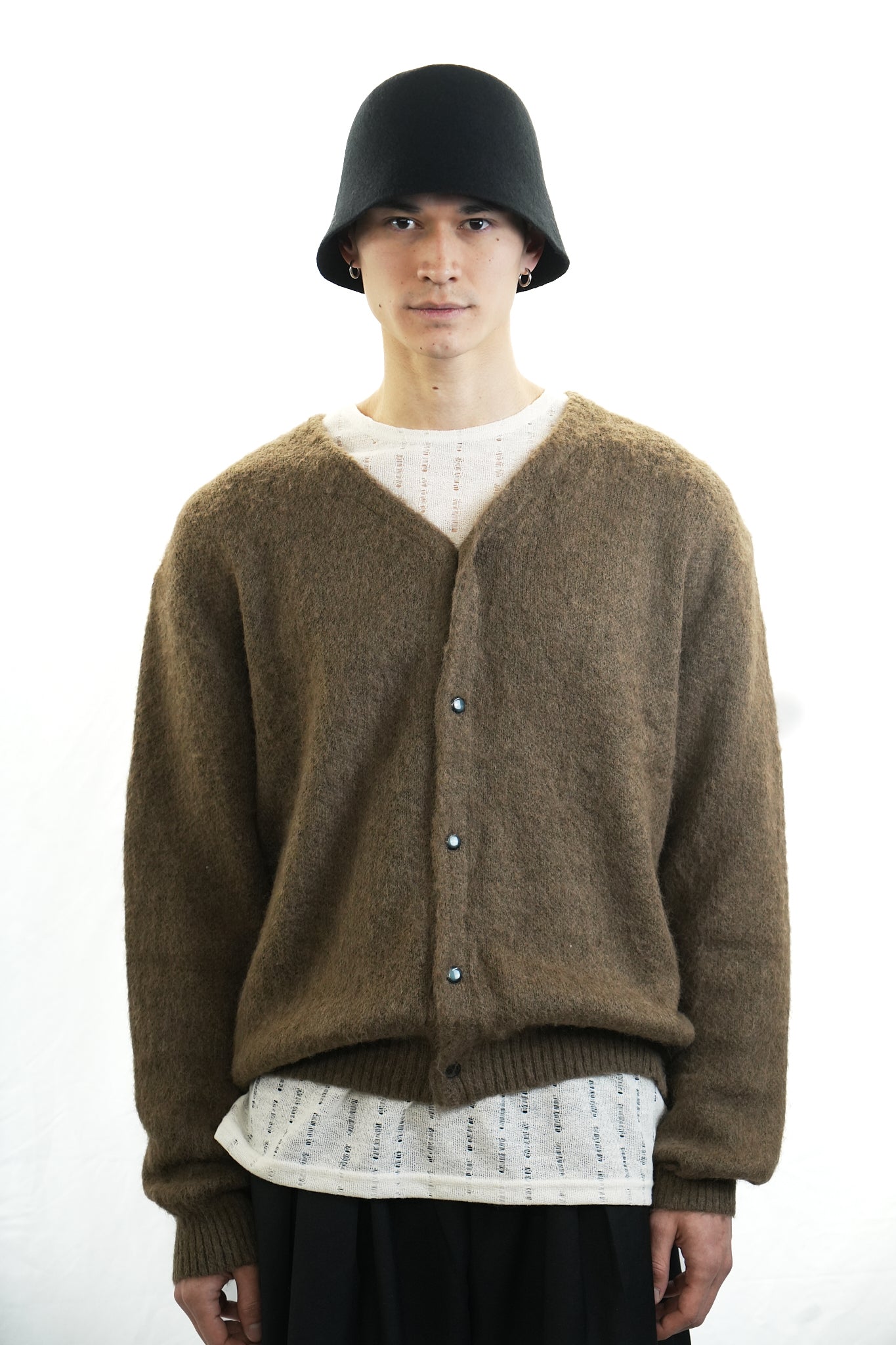 BROWN MOHAIR CARDIGAN
