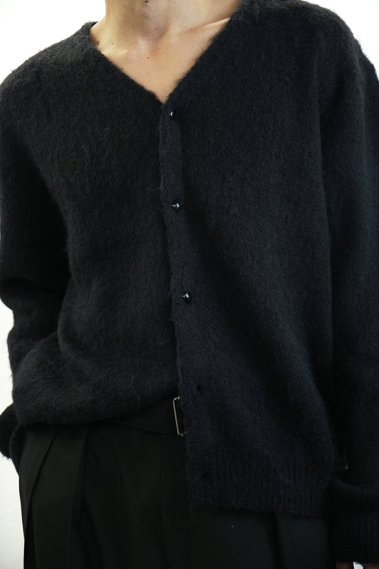 BLACK MOHAIR CARDIGAN