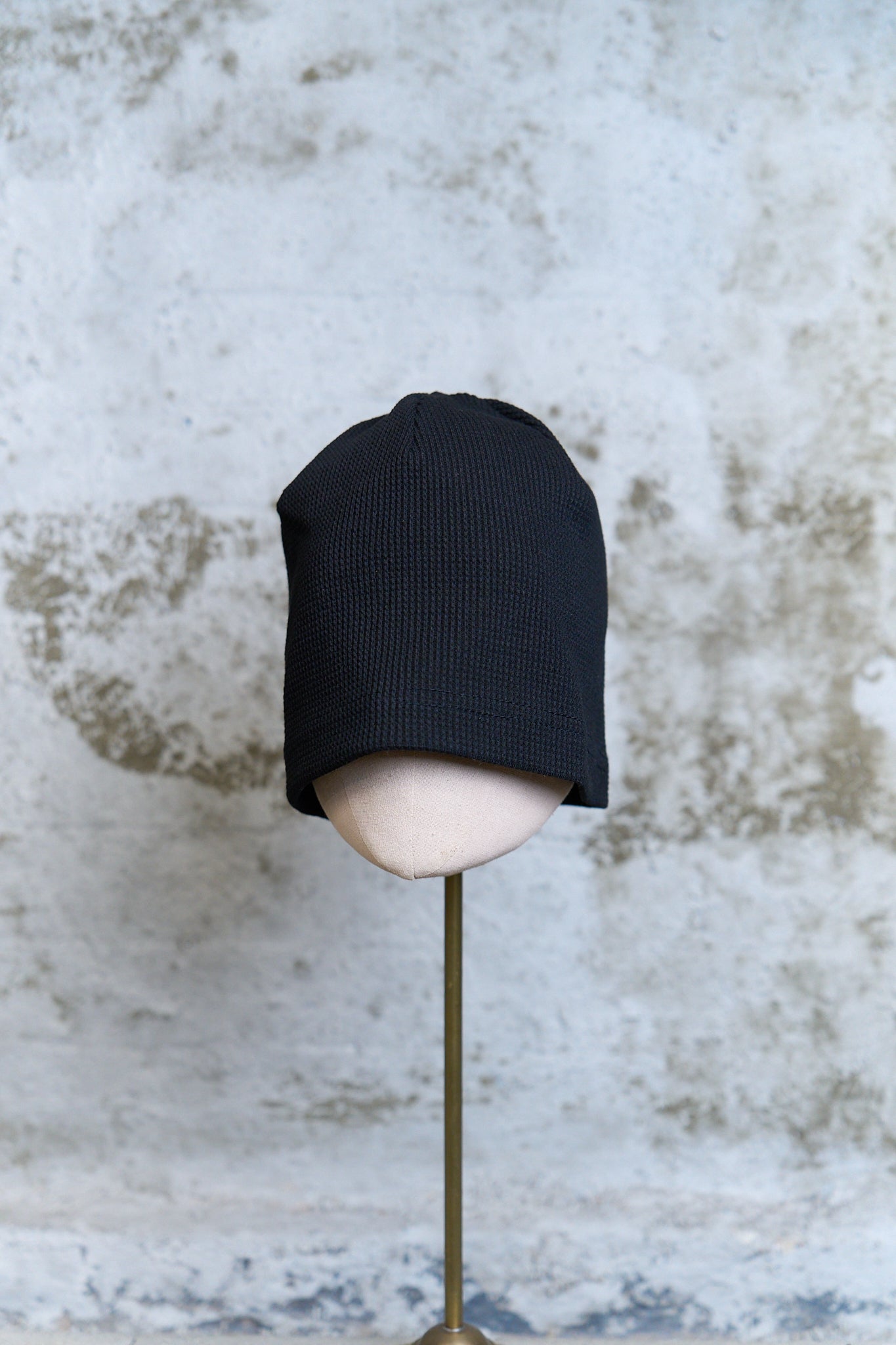 100% COTTON KNIT BEANIE — BLACK