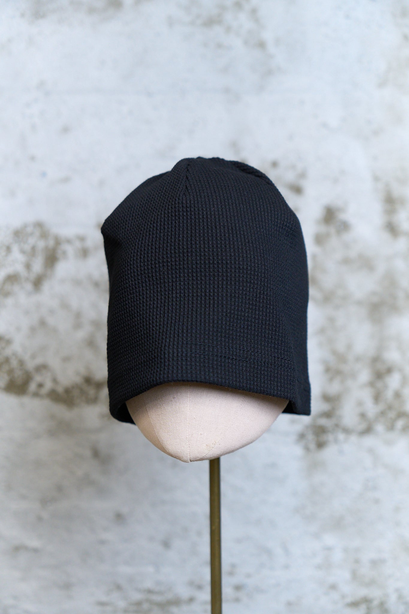 100% COTTON KNIT BEANIE — BLACK