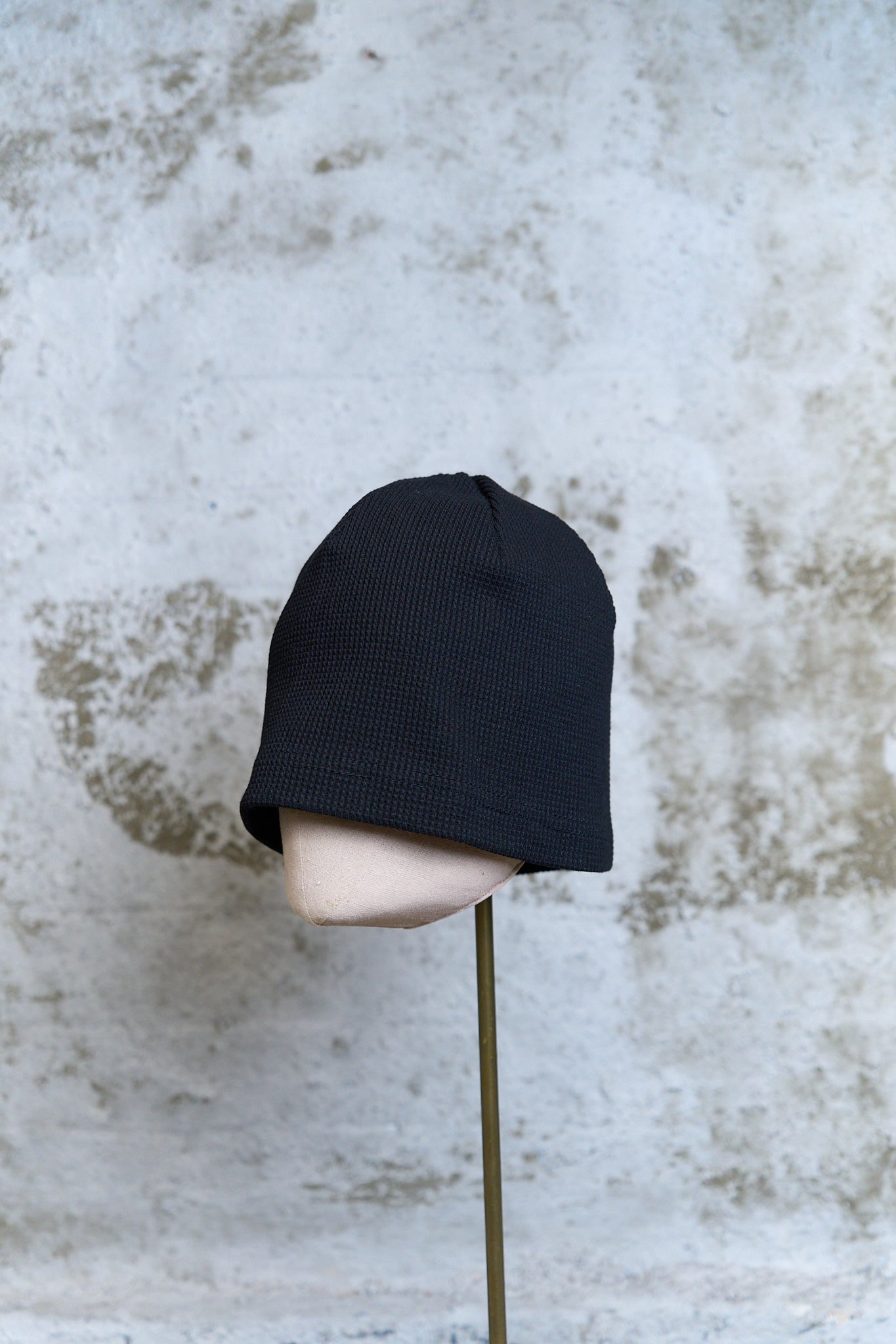 100% COTTON KNIT BEANIE — BLACK