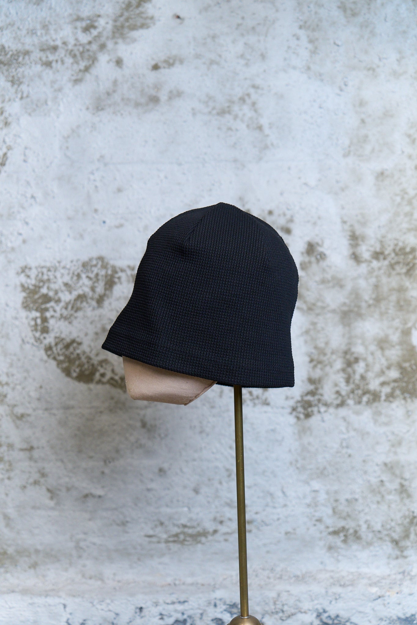 100% COTTON KNIT BEANIE — BLACK