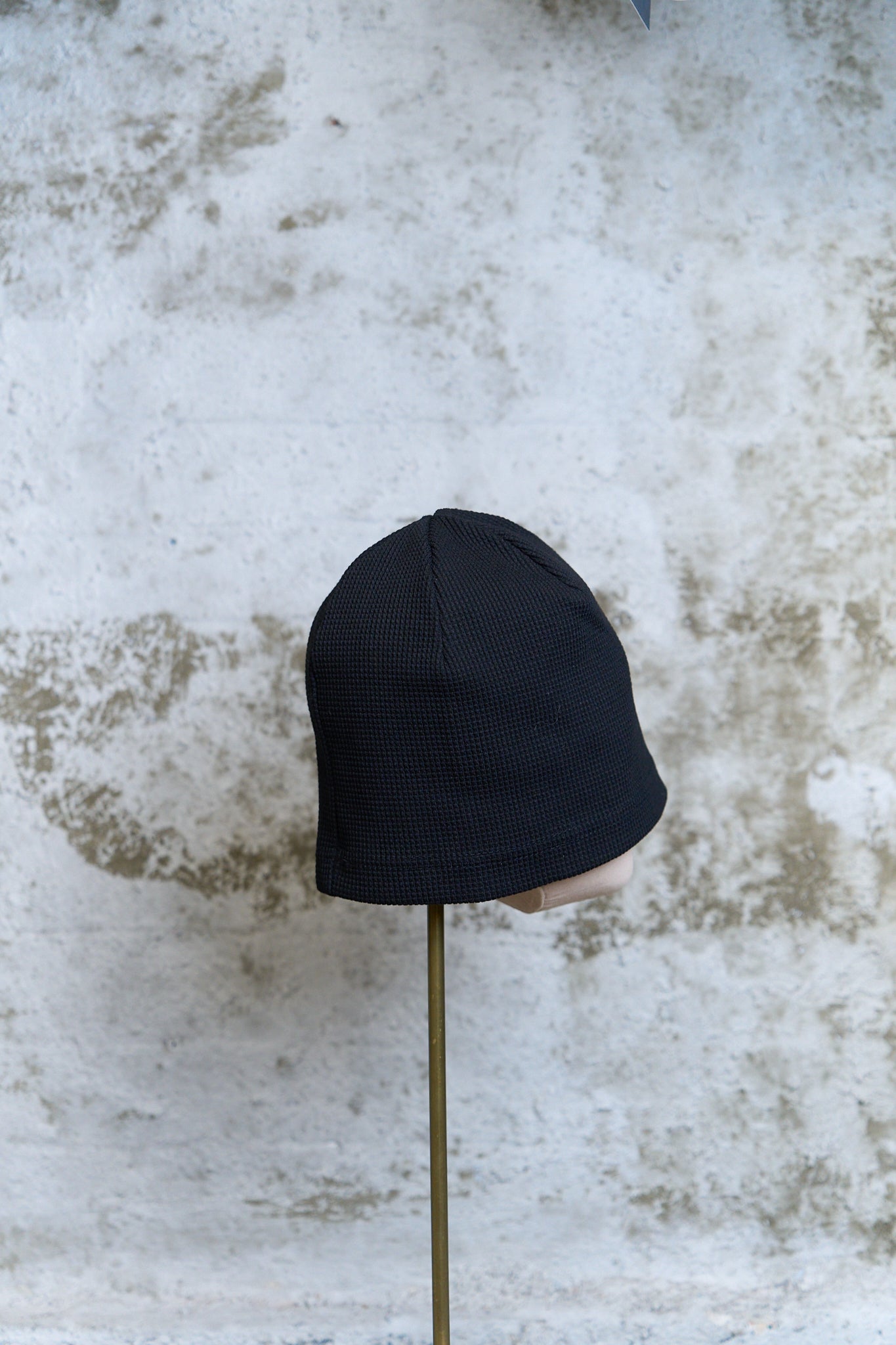100% COTTON KNIT BEANIE — BLACK