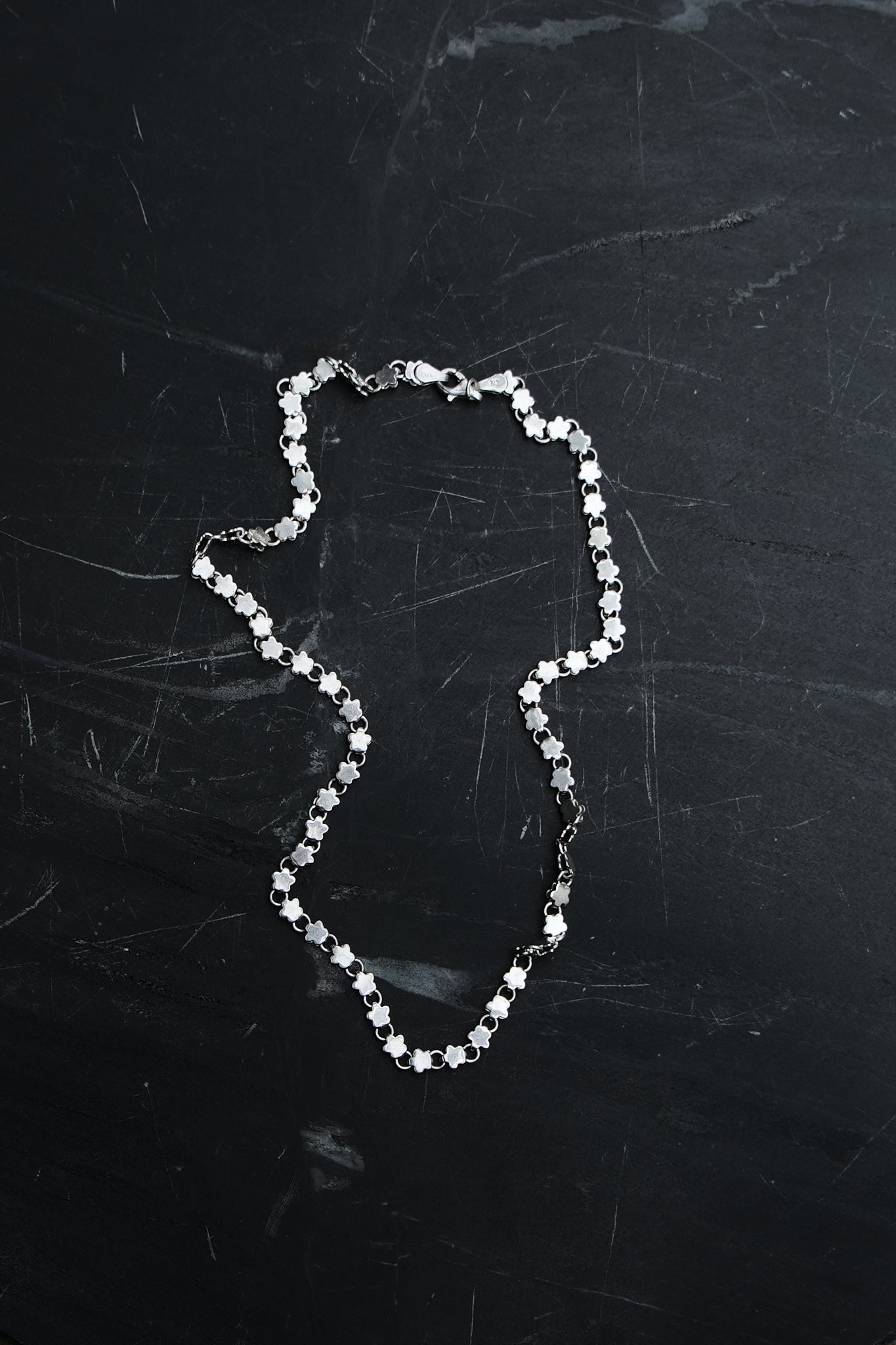 FLORAL LINK CHAIN — STERLING SILVER 925 (13G)