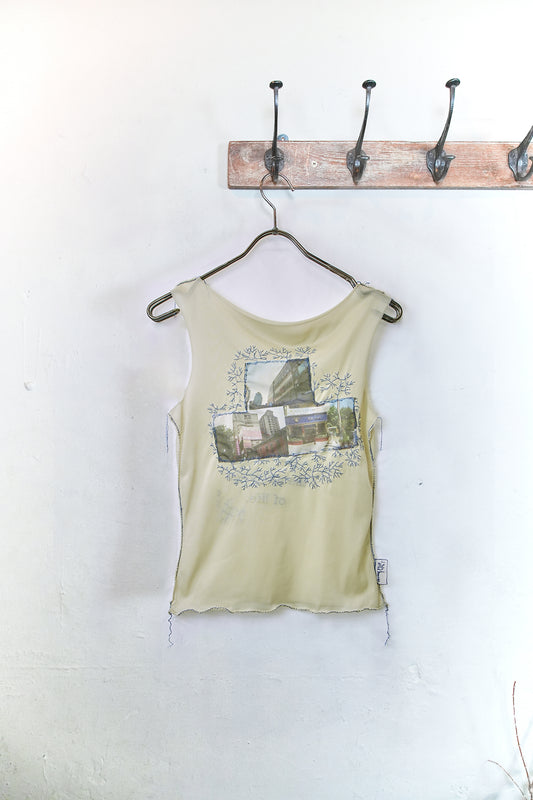 HAND-EMBROIDERED CITYSCAPE TANK