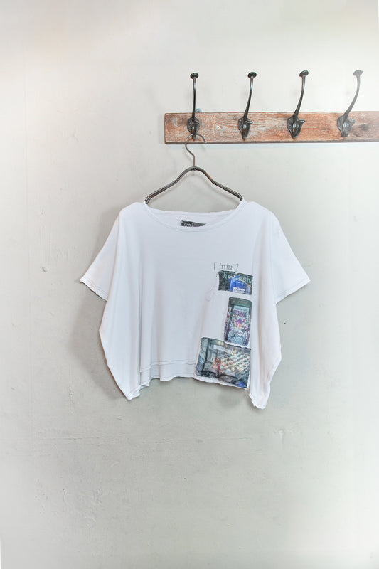 HAND-EMBROIDERED PHOTO PATCH BATWING TEE