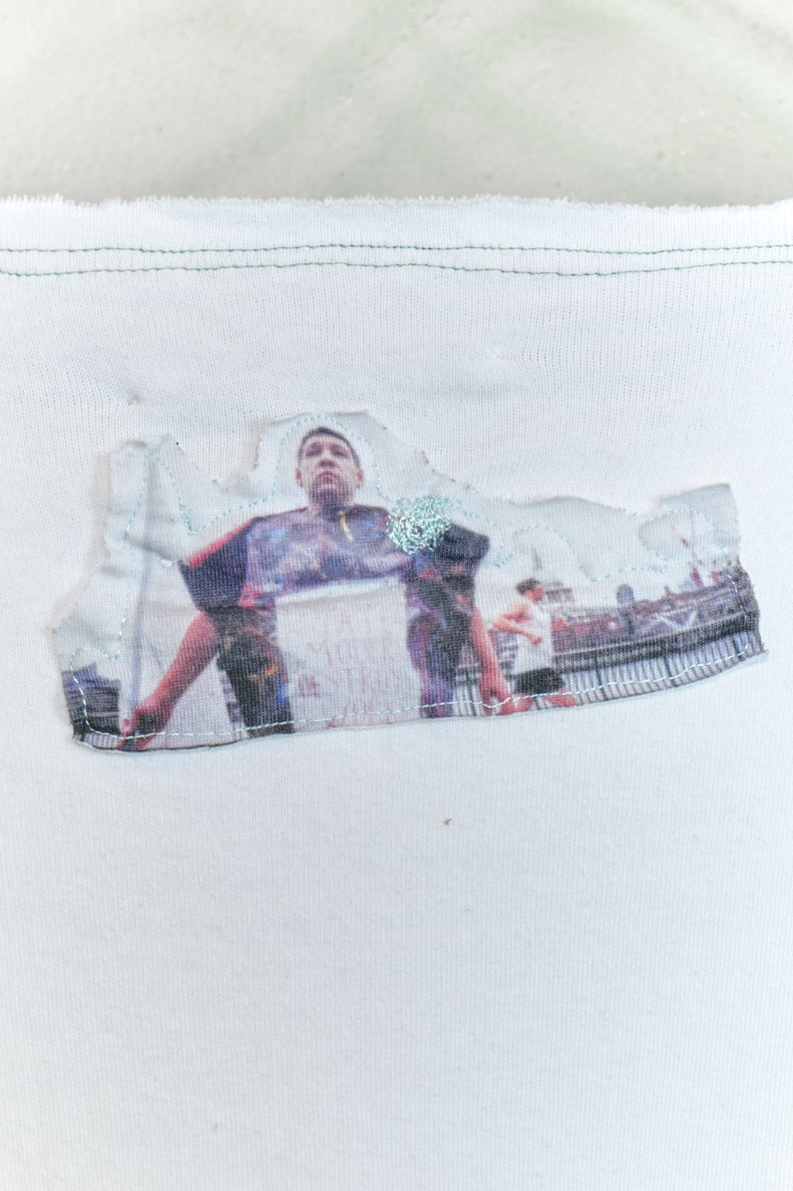 HAND-EMBROIDERED PHOTO PATCH BATWING TEE
