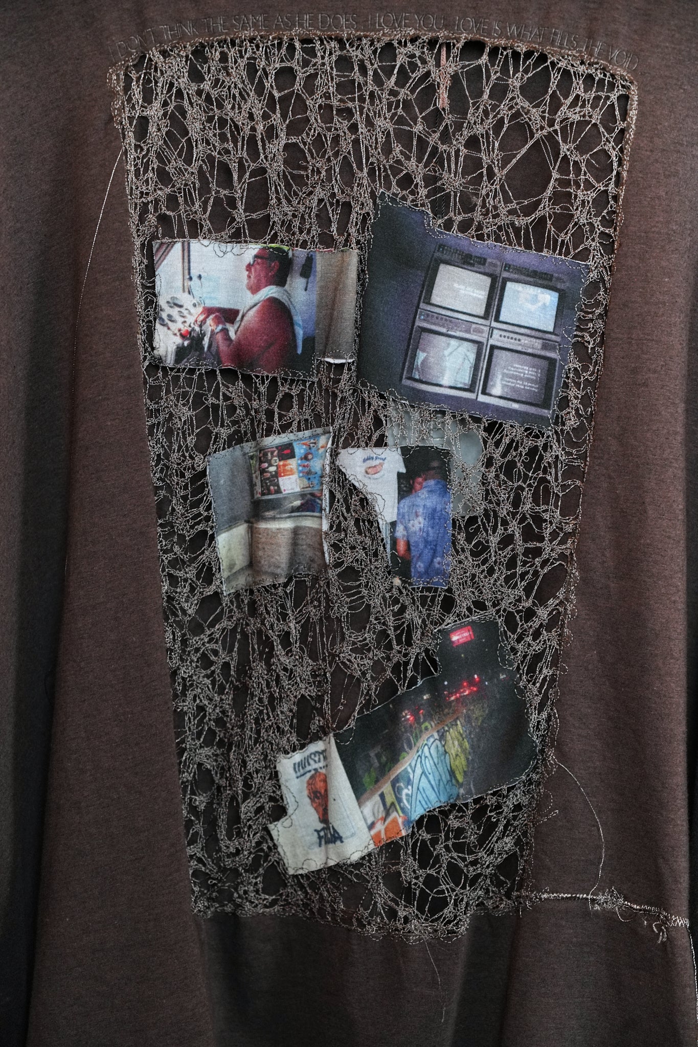 HAND-EMBROIDERED PHOTO PATCH LONG SLEEVE - BROWN