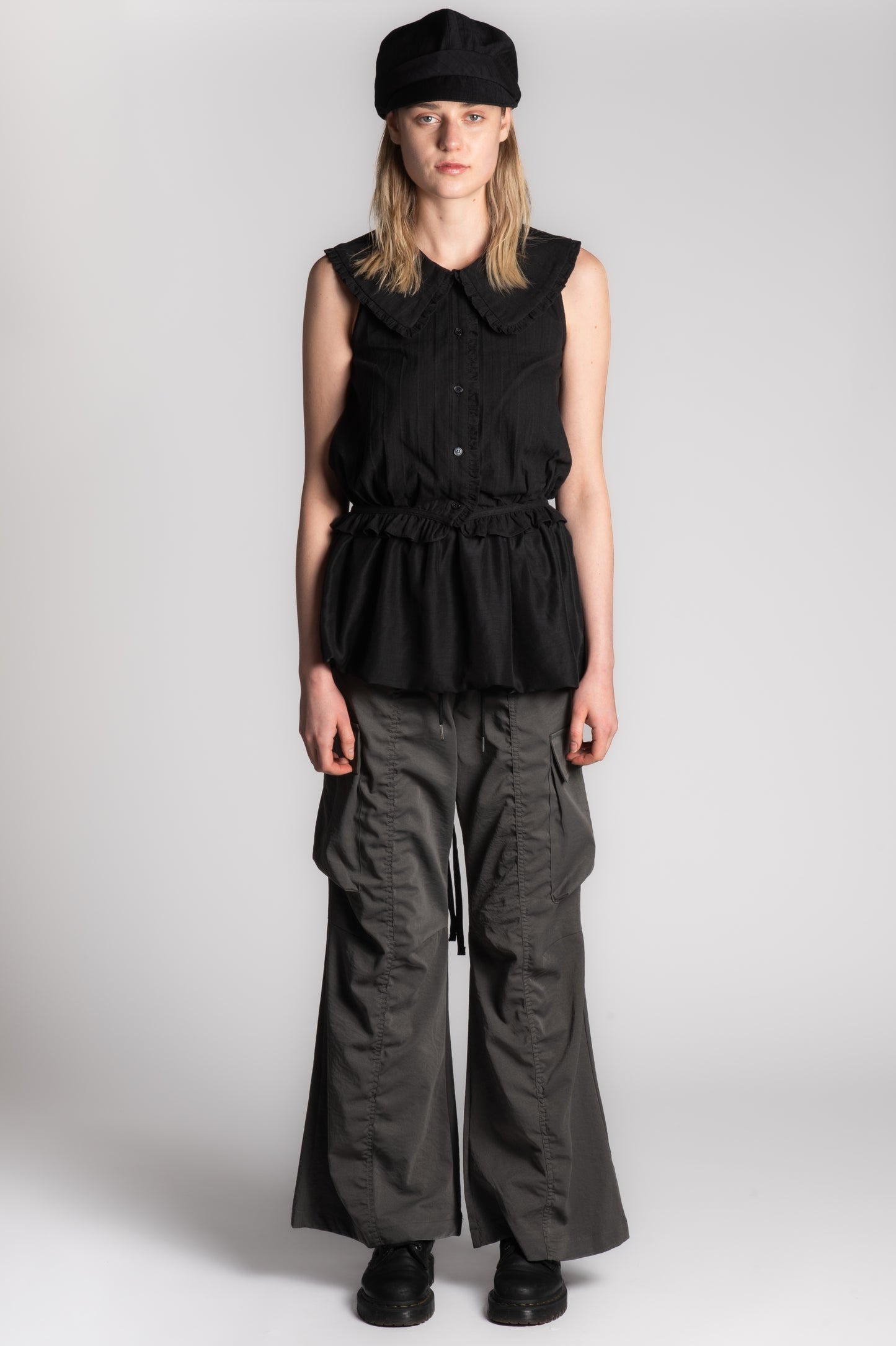 DARK GREY CARGO DRAWSTRING PANTS
