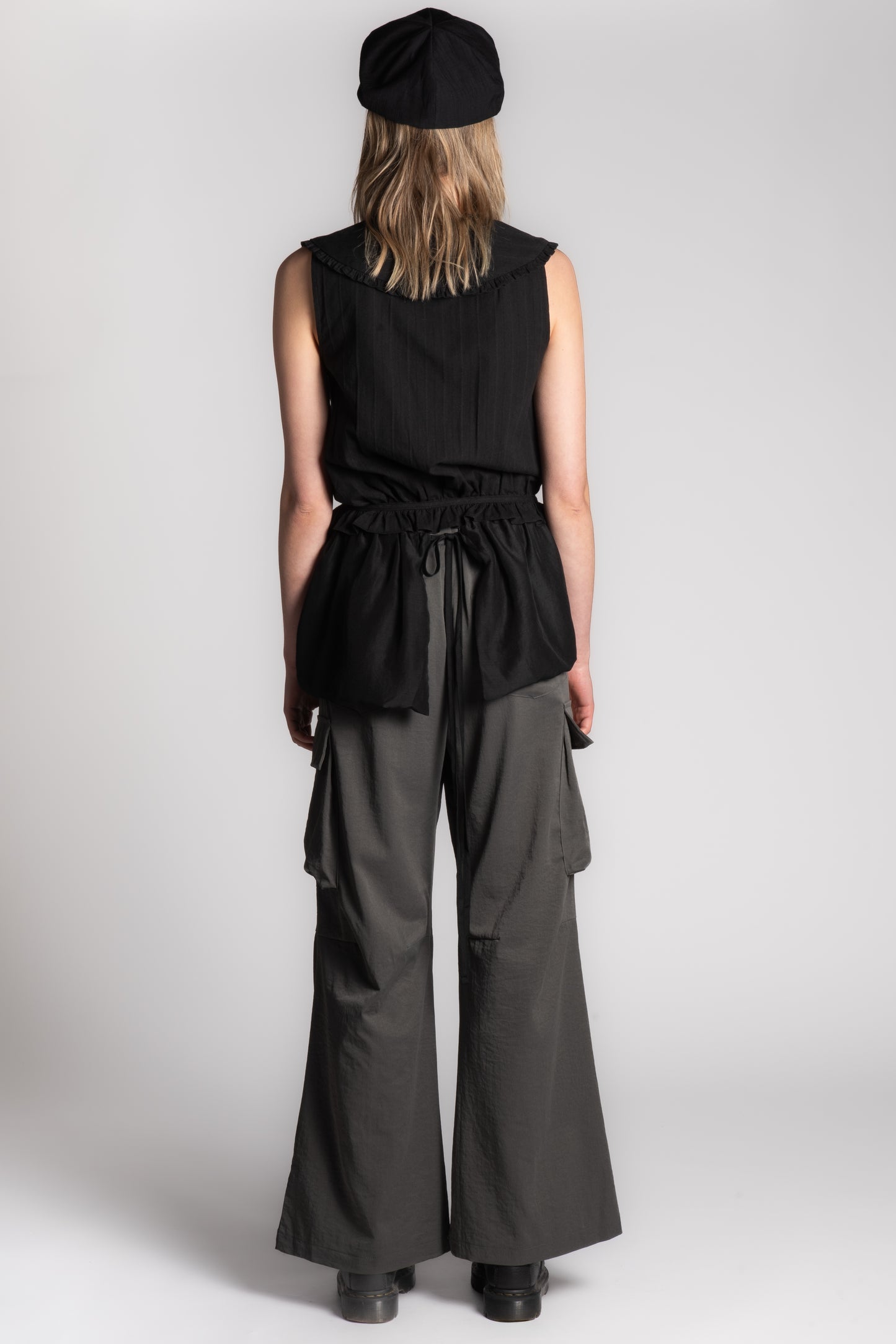 DARK GREY CARGO DRAWSTRING PANTS