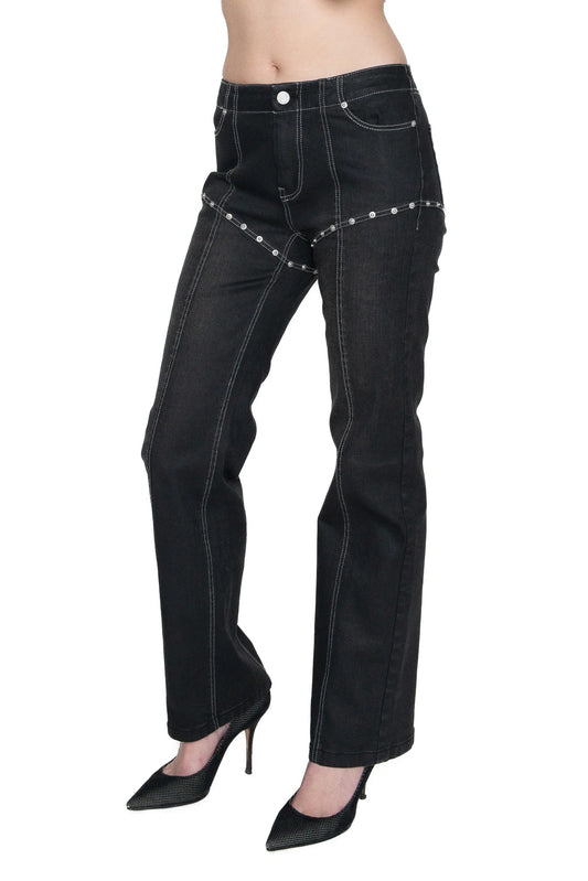 CONTOUR STUDDED JEANS
