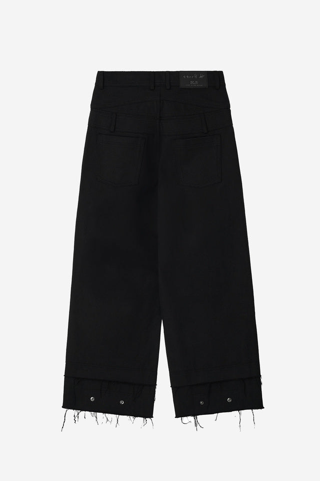 STUCKED BELT WITH LOW DENSITY COTTON AND RAW-EDGED PANTS