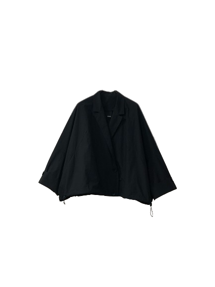 RECYCLED NYLON WIDE JACKET BLACK