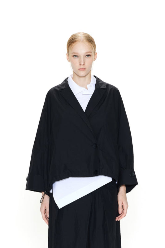 GDeL RECYCLED NYLON WIDE JACKET BLACK