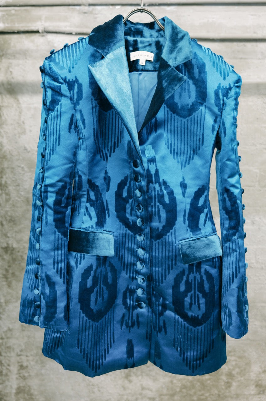 BLUE SATIN BLAZER