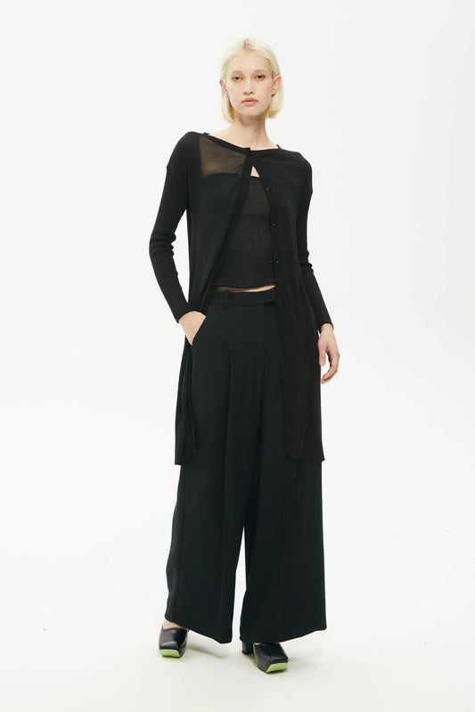 MALLONI LONG BLACK CARDIGAN