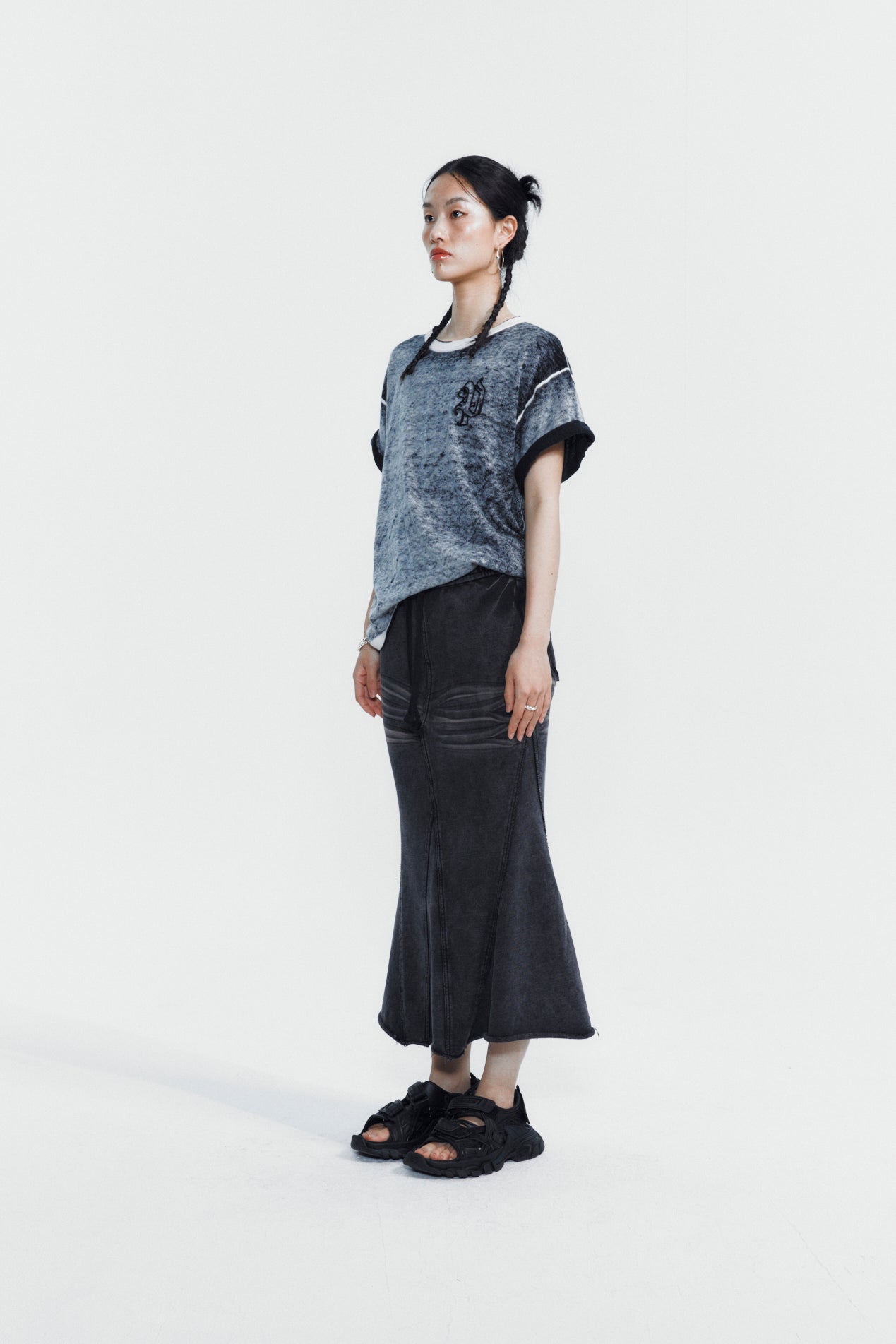 ACID WASHED MERMAID SKIRT