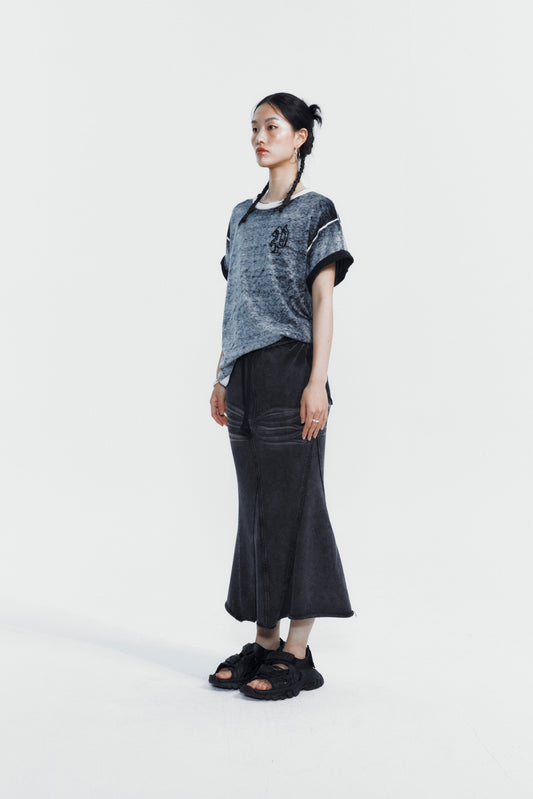 ACID WASHED MERMAID SKIRT