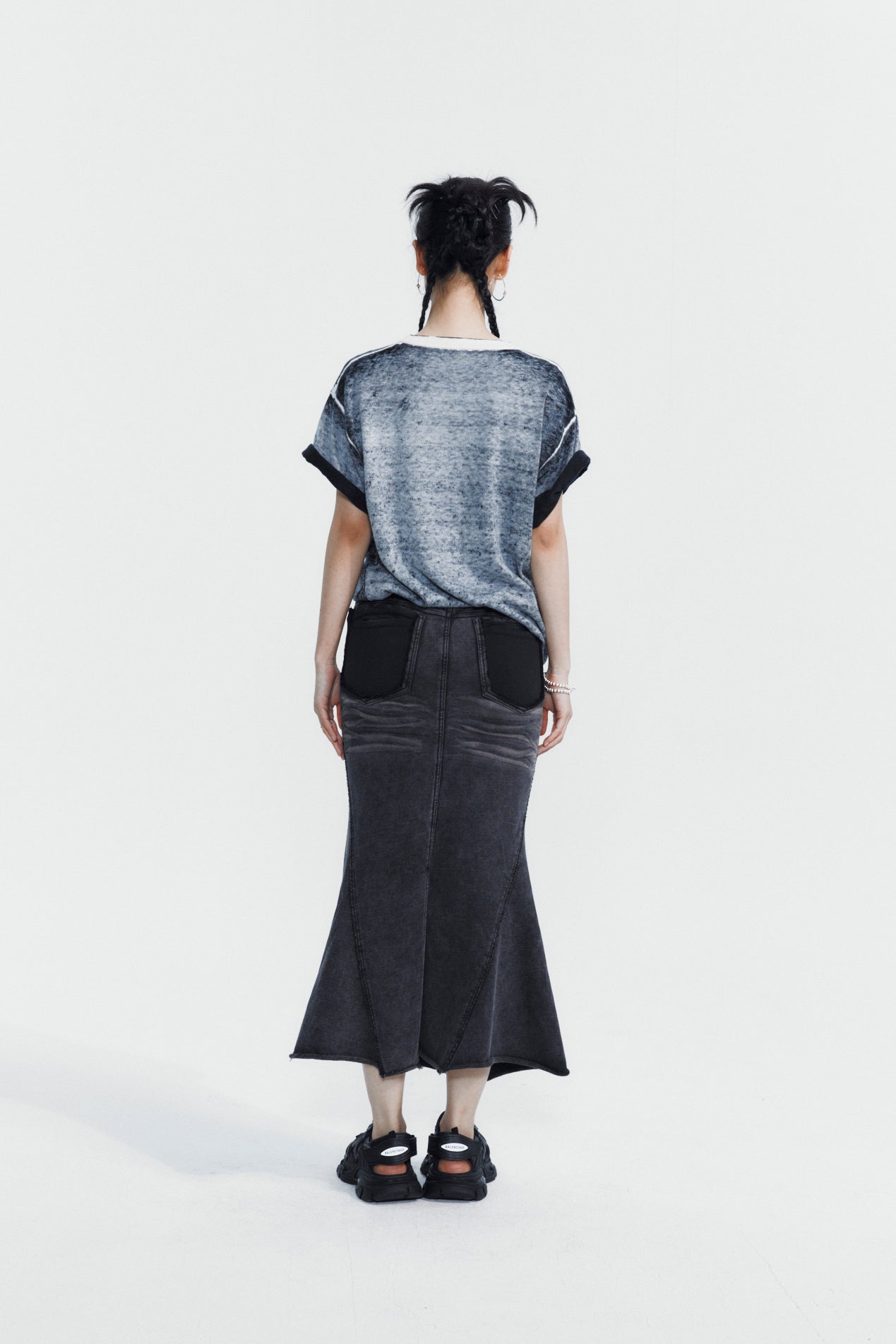 ACID WASHED MERMAID SKIRT