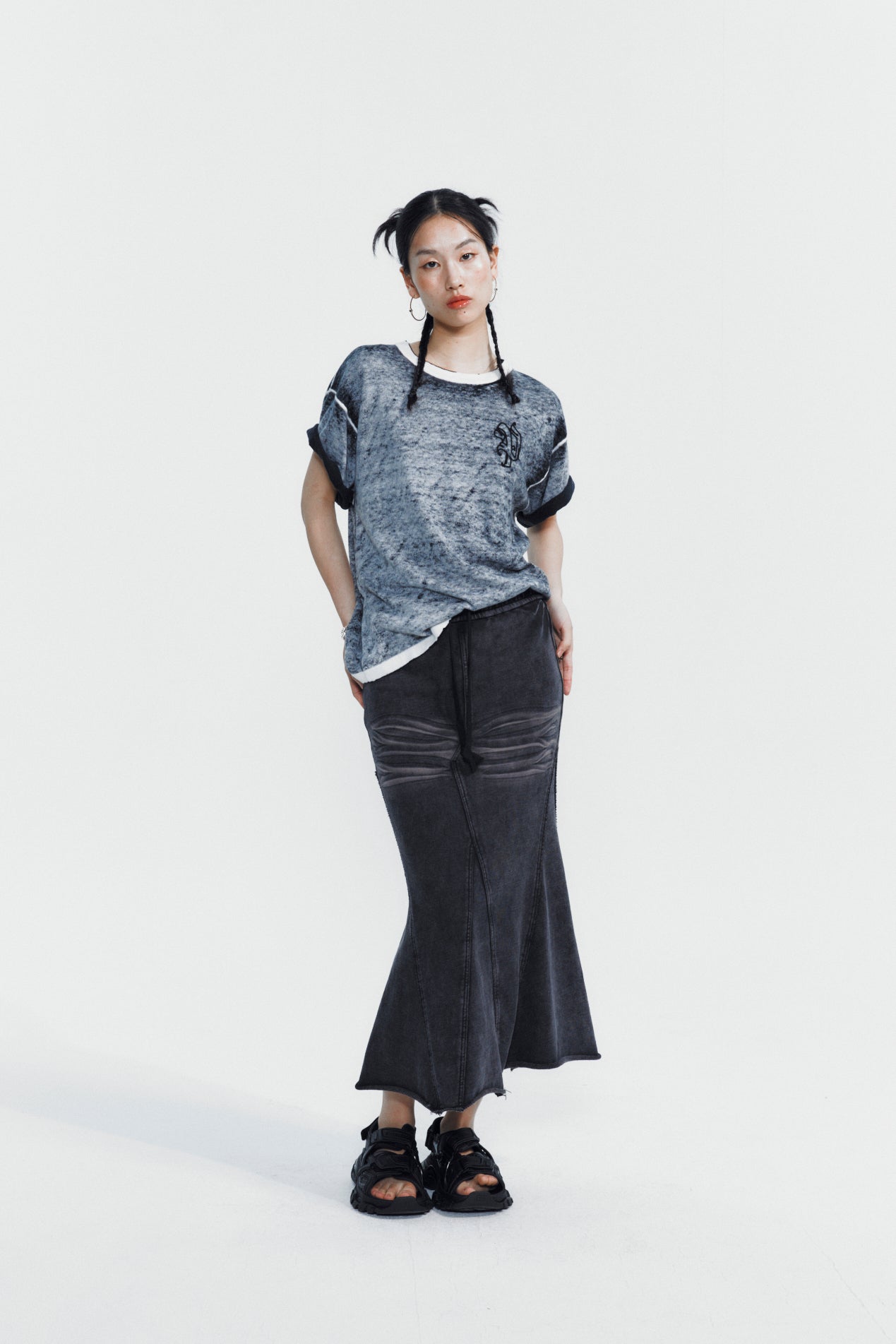 ACID WASHED MERMAID SKIRT