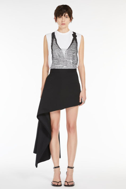 SPORTMAX SHORT ASYMMETRICAL SKIRT BLACK