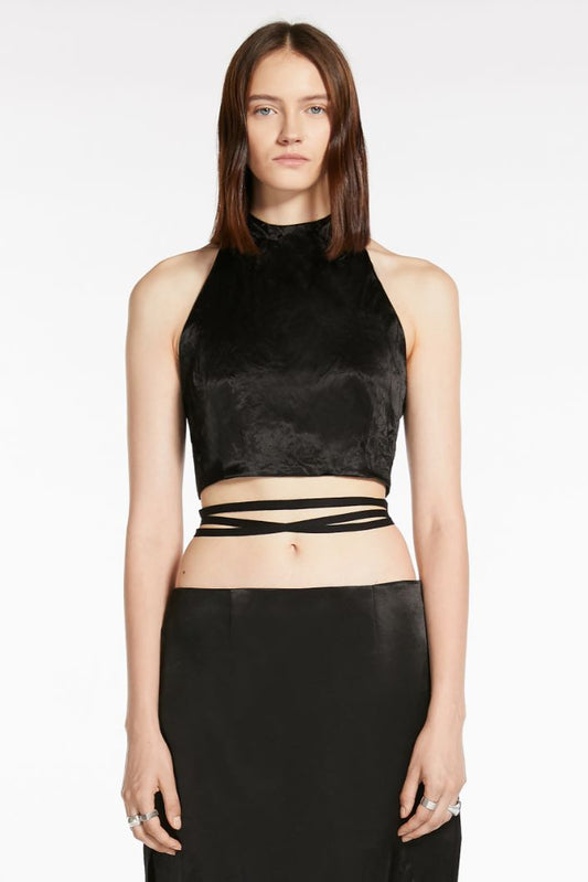 SPORTMAX CRINKLED SATIN TOP