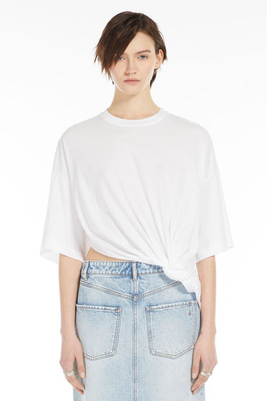 SPORTMAX OVERSIZED DRAPED T-SHIRT WHITE