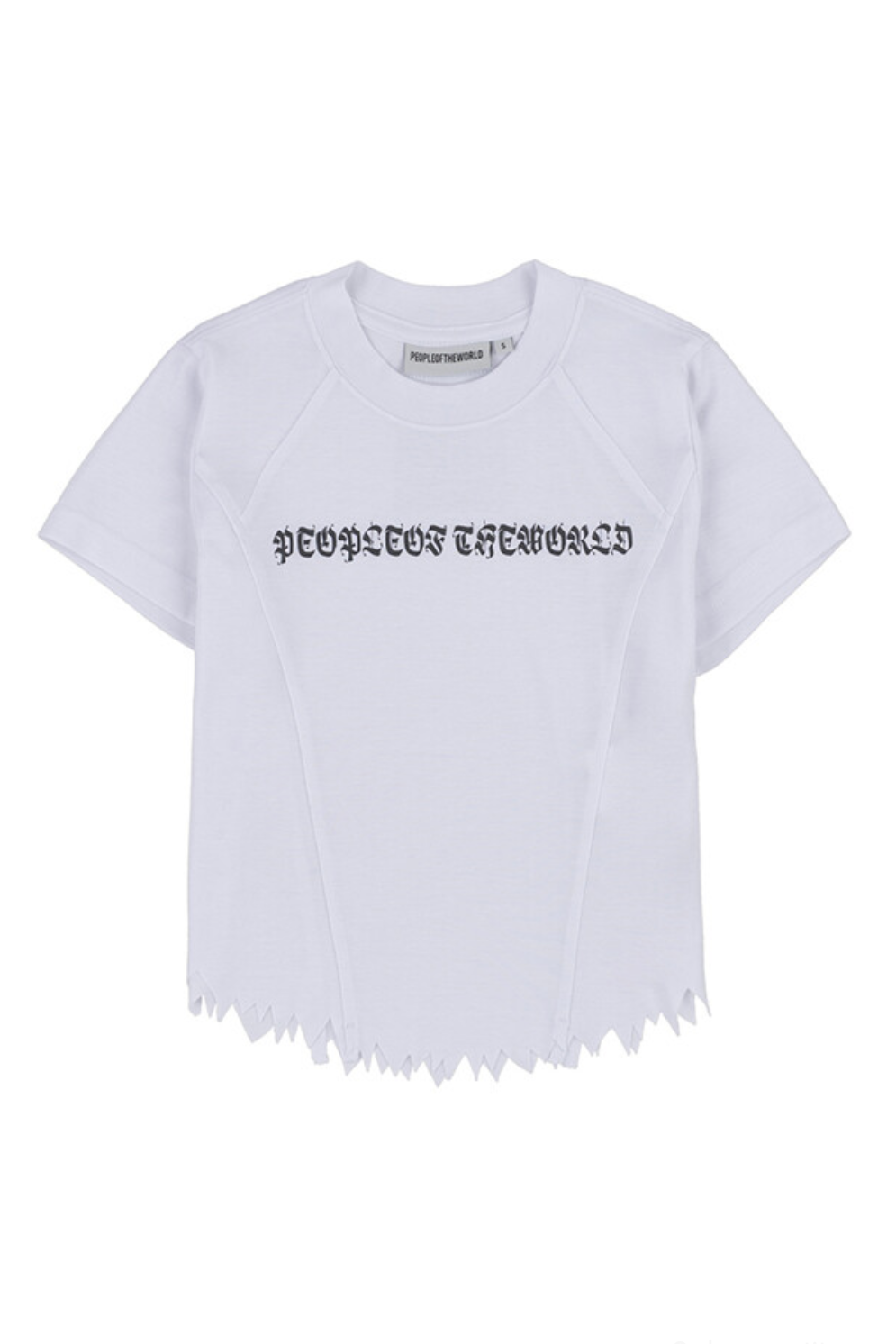 ROUND DAMAGE CROP T-SHIRT WHITE