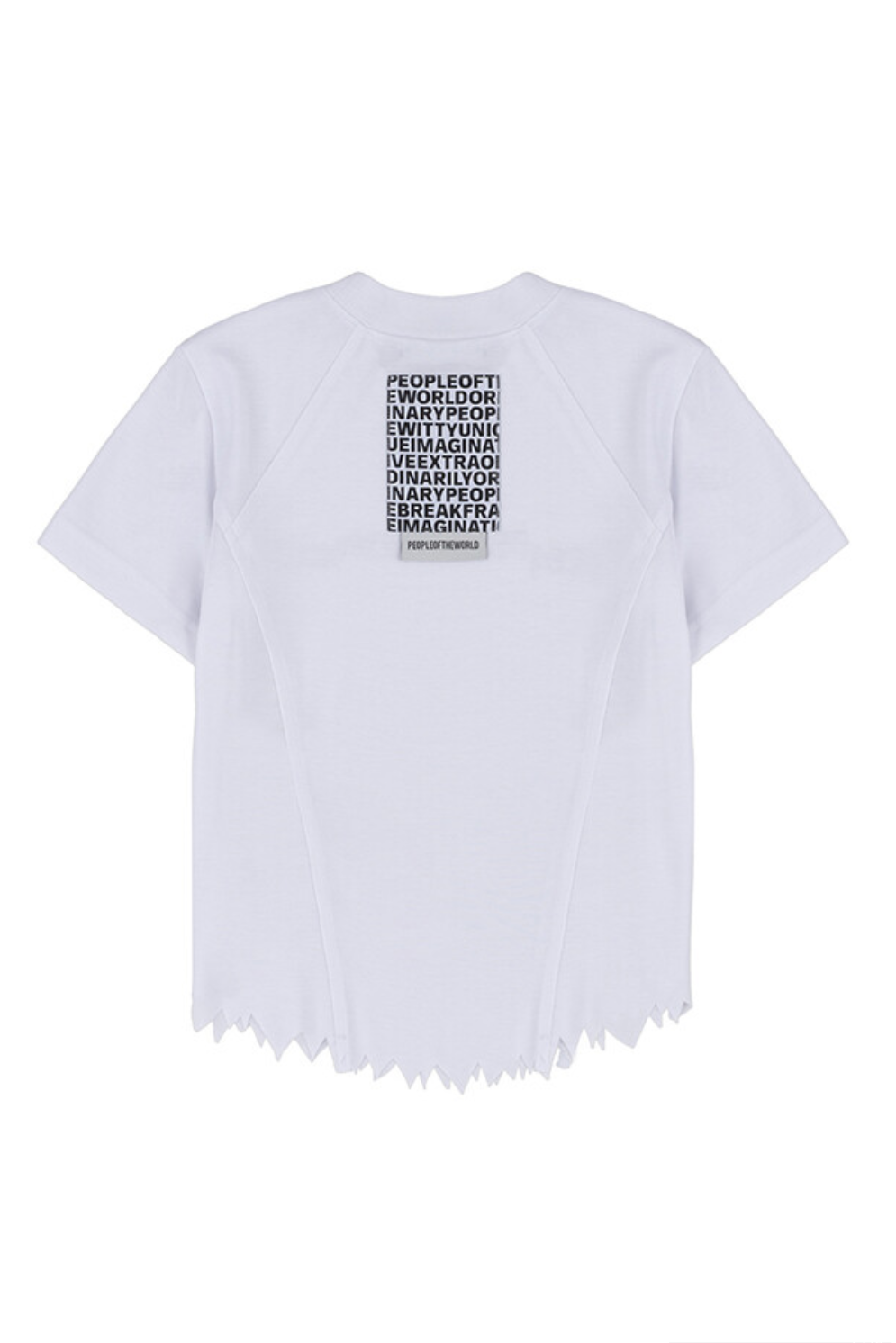 ROUND DAMAGE CROP T-SHIRT WHITE