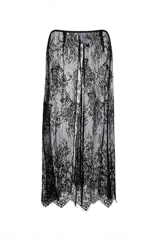 LACE WRAP SKIRT BLACK