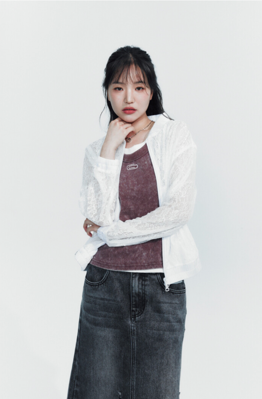 SHEER LACE BLOUSE JACKET WHITE