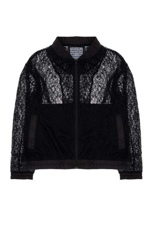 SHEER LACE BLOUSE JACKET BLACK