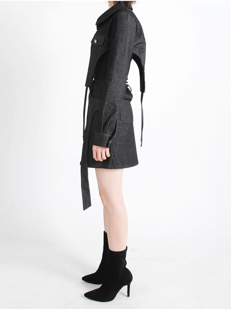 ARTSDEBASE A-LINE DENIM SKIRT