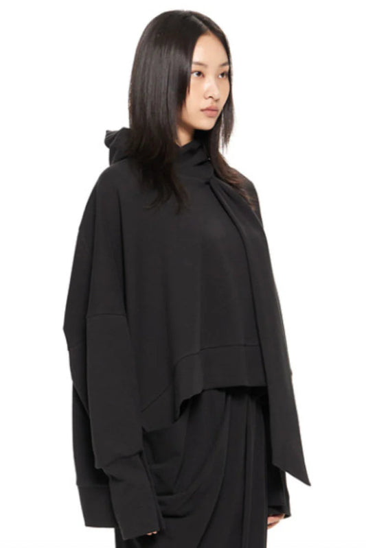 GDeL WIDE-FIT TIE HOODIE BLACK