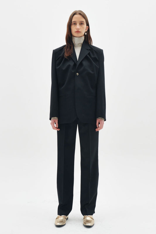 OCT31 WOOL TAILORED DRAPED JACKET