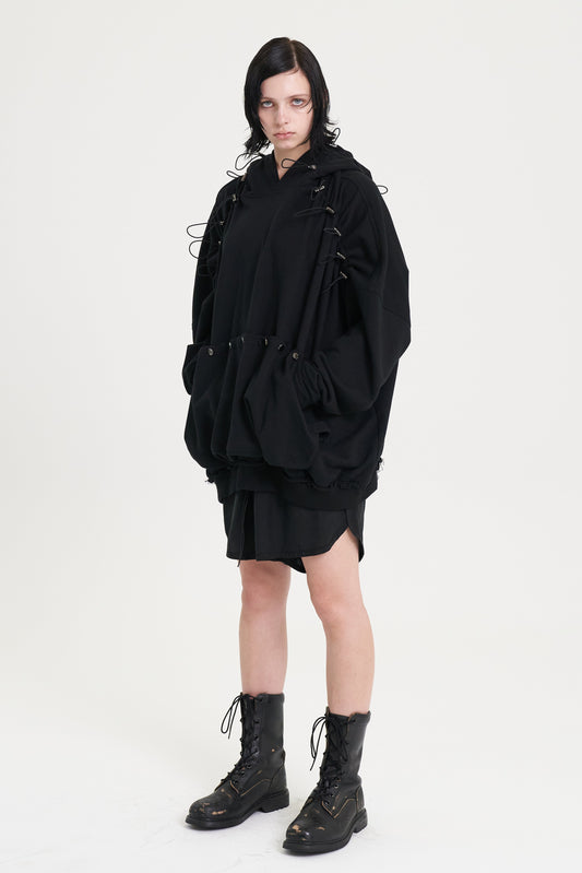 ASPARAGUS_MULTI SHOULDER VOLUME HOODIE