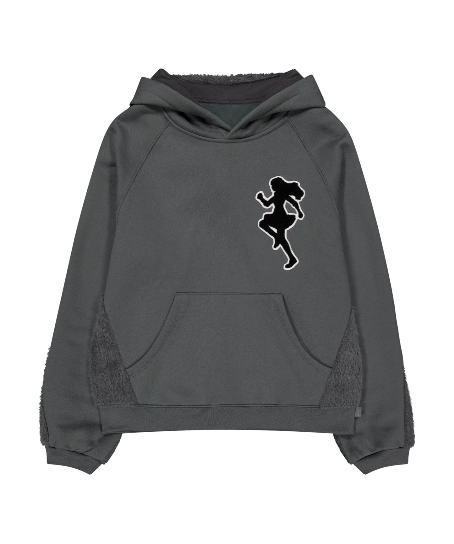 KNIT BACK HOODIE - CHARCOAL