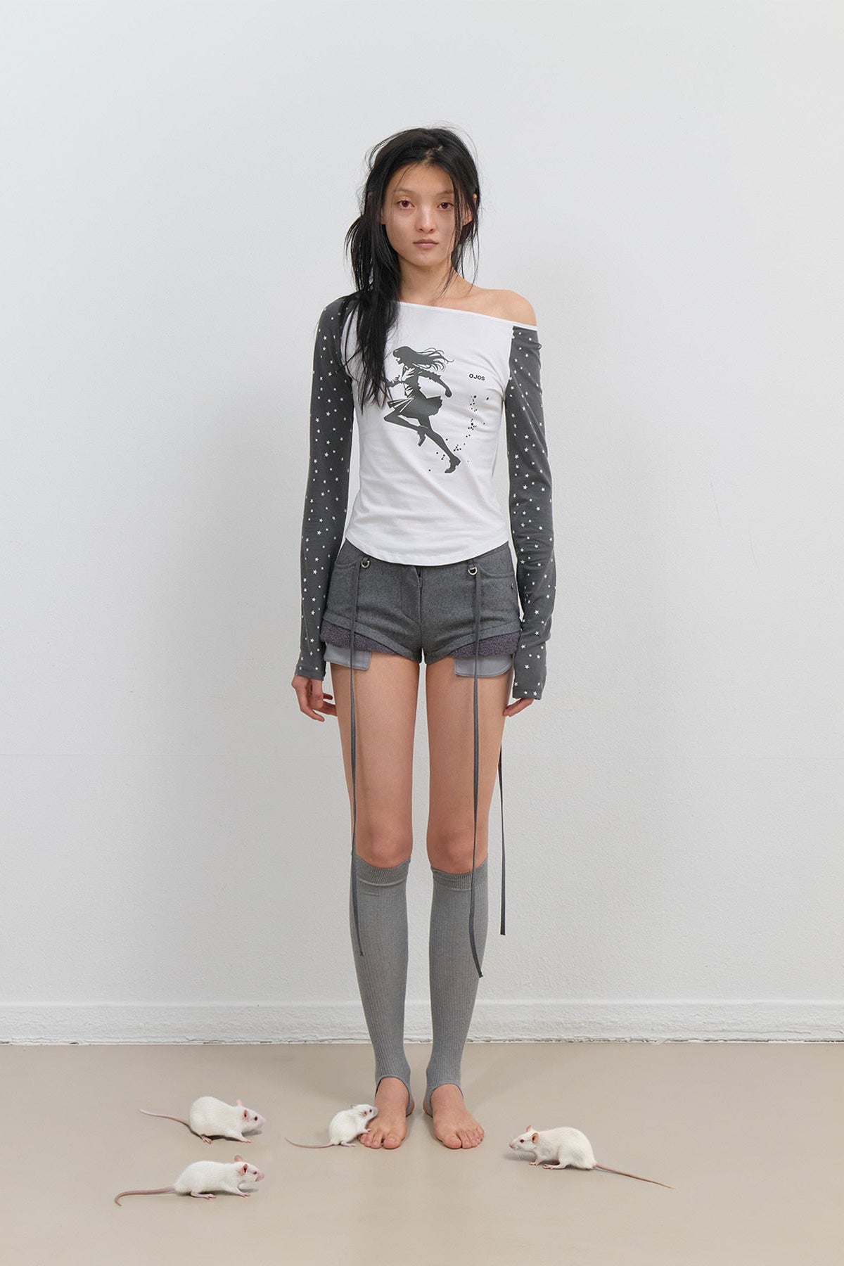 STAR REGLAN LONG SLEEVE - CHARCOAL